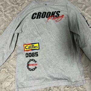 crooks and castles racing logo long sleeve top